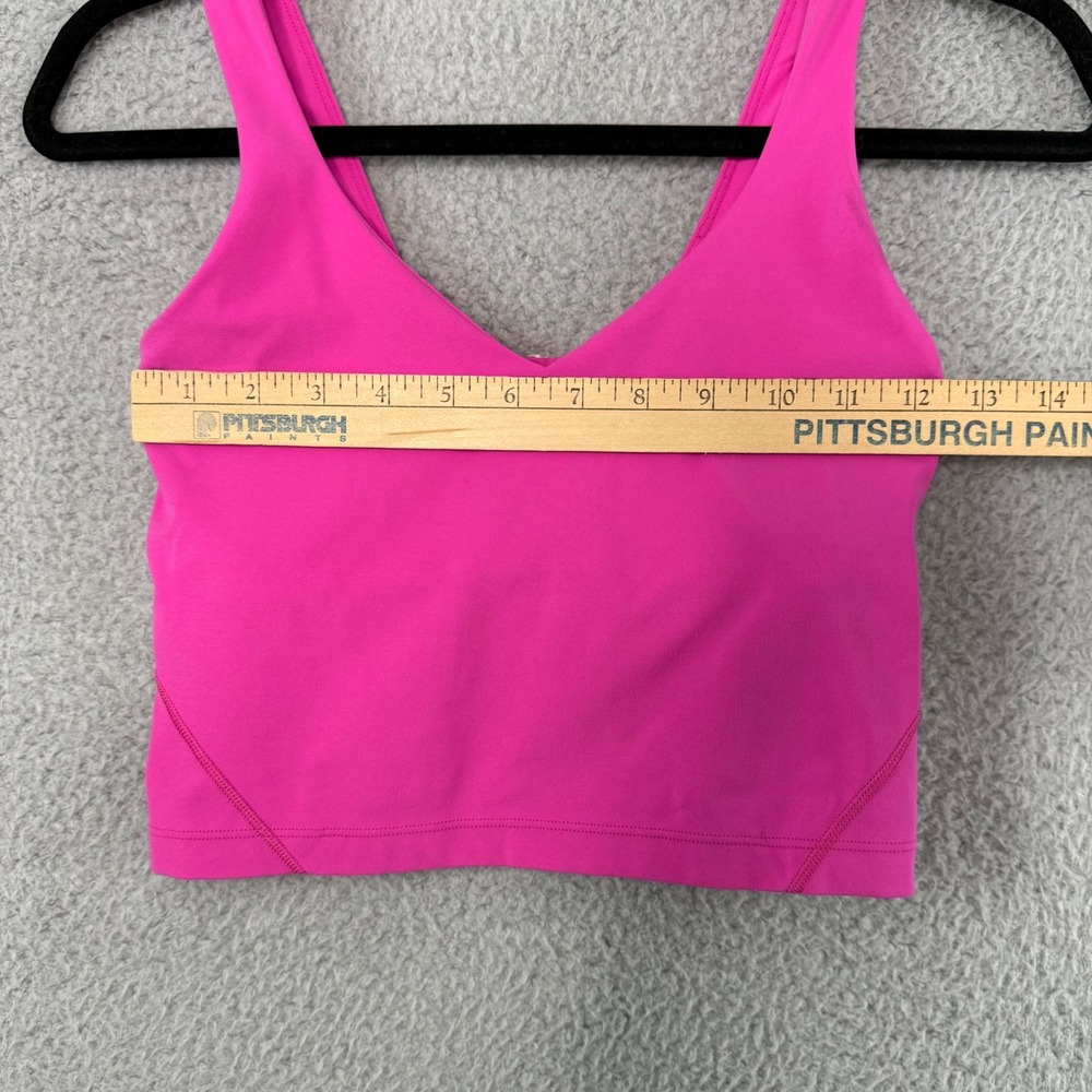 Lululemon Align Tank Top Hot Pink V-Neck Cropped Nulu Yoga Shirt Womens Size 4 - Picture 7 of 8